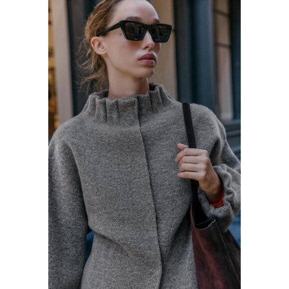 ZARA KNIT BOMBER JACKET - Picture 4 of 7